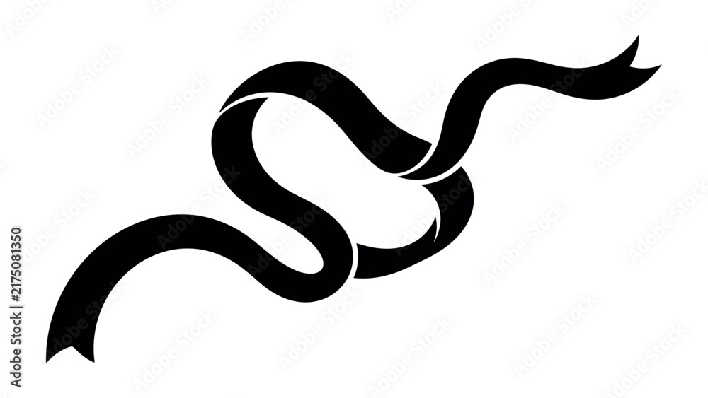 Fototapeta premium Black ribbon knot