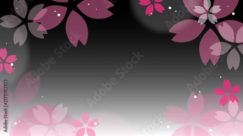 Traditional Japanese background with rotating sakura frame, seamless loop animation.