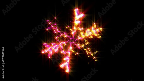 beuatiful shiny glowing christmas icon of snow flake stylized dots pattern