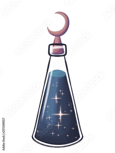 Fotografie Halloween Potion Bottles Sticker Set on Transparent Background 8