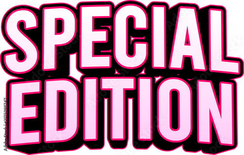 Bild auf Leinwand stylized 3D typographic label featuring the text SPECIAL EDITION in white with p