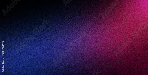 Grain texture glowing blue magenta split light noise blur shape on dark grainy background, vibrant noisy effect for abstract poster header cover wallpaper banner backdrop design decoration