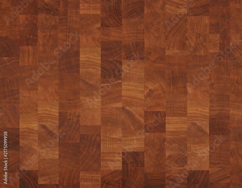 Dark brown oak wood grain texture background with a rustic butcher block pattern.