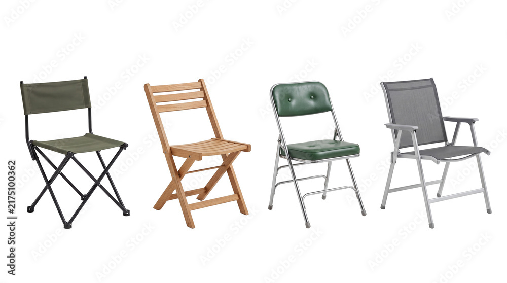 Obraz premium folding chair PNG set , white background as transparent