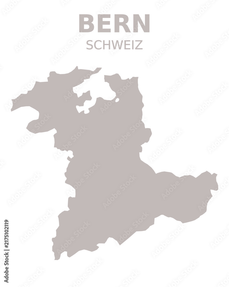Fototapeta premium Bern Canton Map, Switzerland – Minimalist Geographic Silhouette