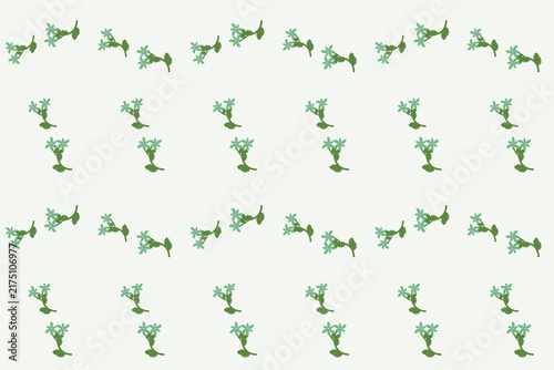 Seamless green pattern of toothed leaves and roses