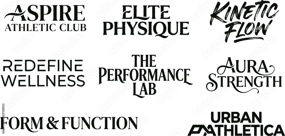 Obraz premium Fitness brand names collection vector