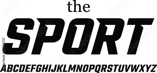 Modern bold italic sports alphabet font vector typeface designed for athletic racing branding apparel type logo projects
