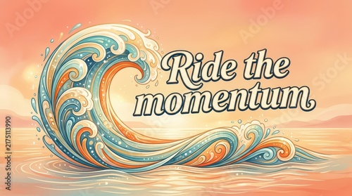 Stylized wave with inspirational text 