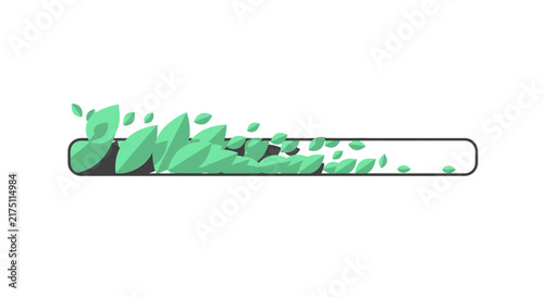 Eco-Friendly Loading Bar with Green Leaves for Sustainable Progress Concept