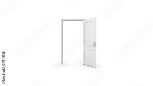 An Open White Door Conceptual 3D Illustration Symbolizing New Opportunities and Transitions 32