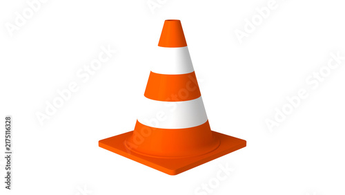 Standard Orange and White Traffic Safety Cone Isolated on White Background for Road Construction Site Management Illustration 36