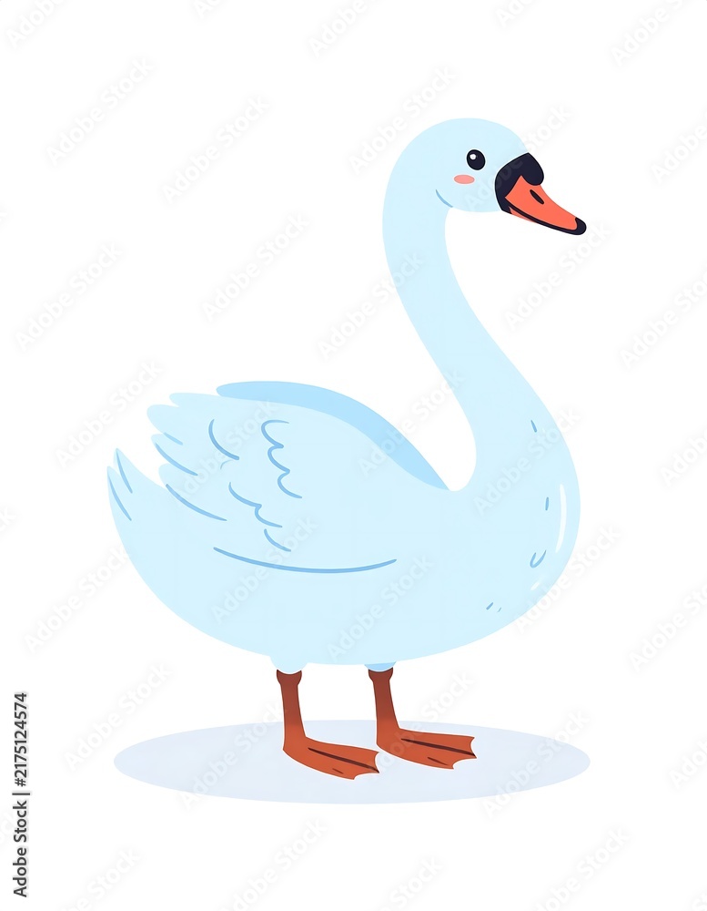 Fototapeta premium Blue ceramic bird shaped vase with red feet.