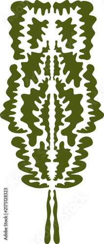 Intricate green decorative foliage branch art