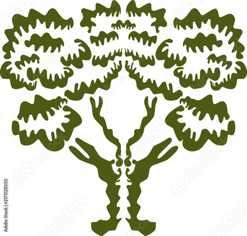 Ornamental green tree crown silhouette icon