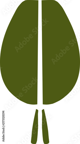 Round abstract green leaf plant symbol