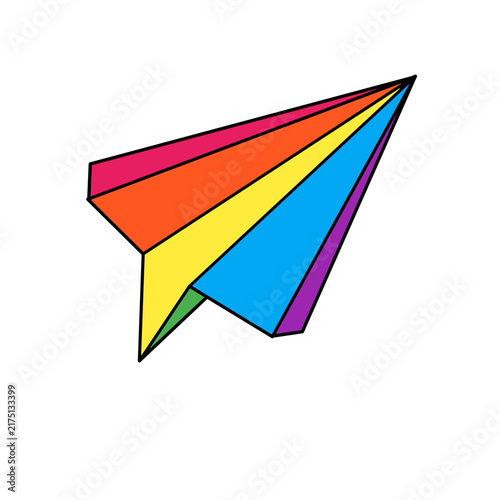 rainbow paper airplane