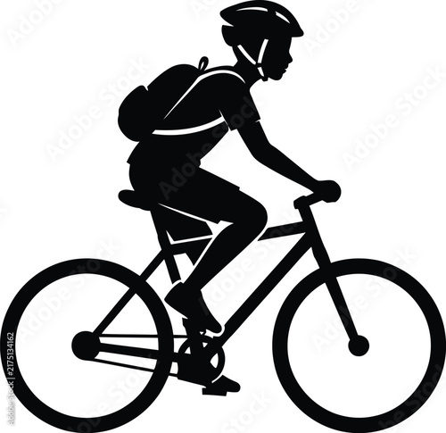 Cyclist Riding Bicycle Silhouette Active Transport