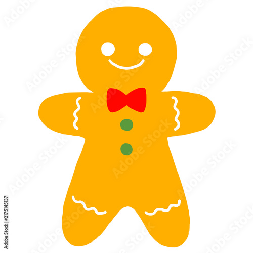 Obraz na płótnie クリスマス ジンジャーブレッドマンのかわいい手描きイラスト