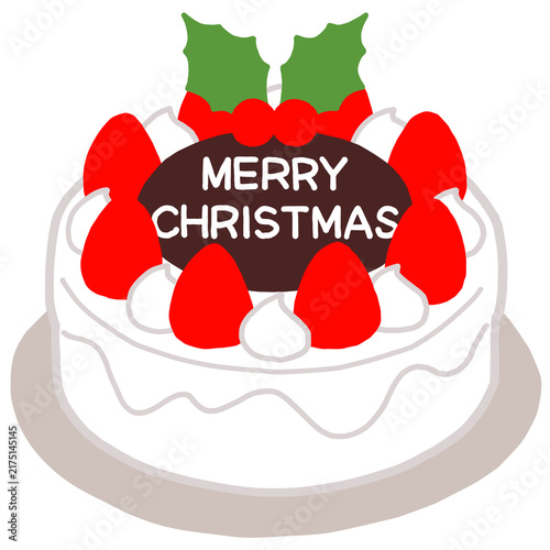 Obraz na płótnie クリスマスケーキのかわいい手描きイラスト