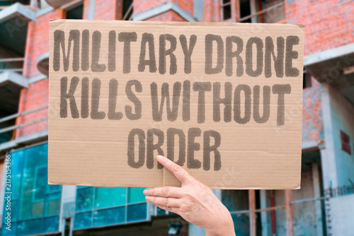 Quadro su tela "Military drone kills without order" Autonomous warfare