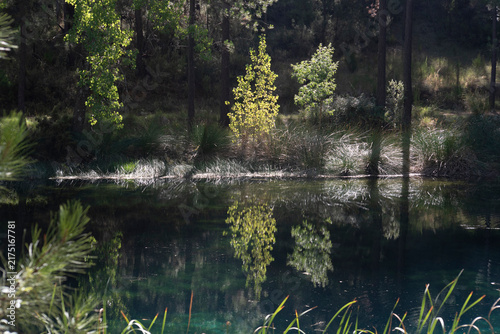 waterfalls, lakes and reflections in the crystal clear water at Arroyo Frio