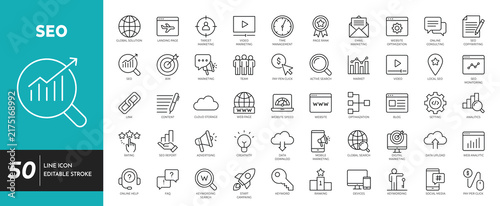 SEO icon set editable stroke