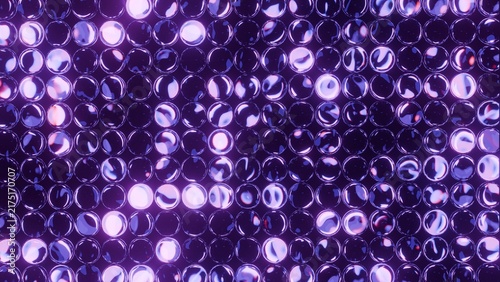 Abstract glowing purple LED circle glass matrix texture background