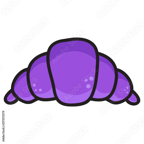 Purple Croissant Icon Illustration Design