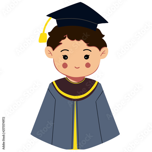 Avatar boy character element design graduation 