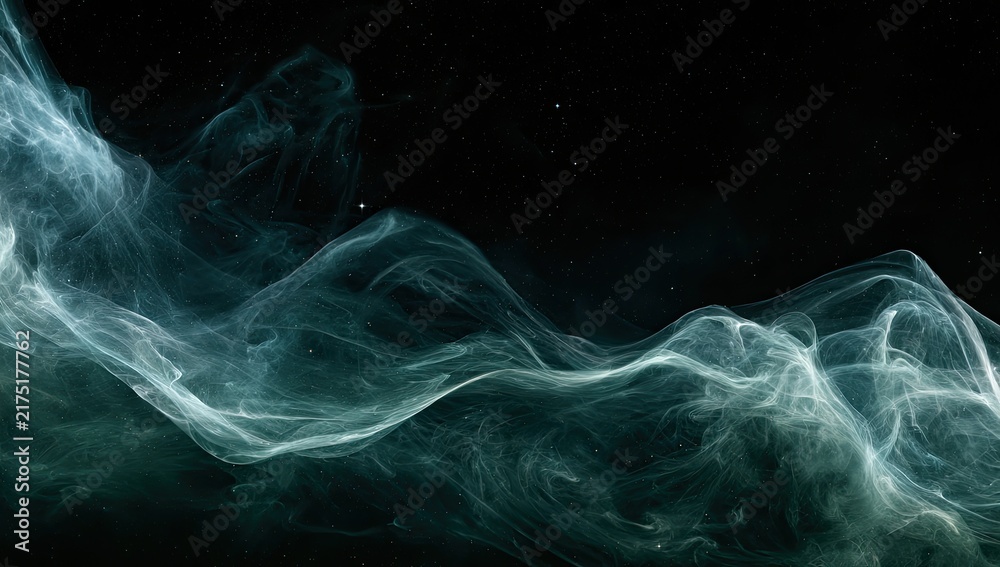 Obraz premium Ethereal, swirling nebulae of light drift through cosmic darkness