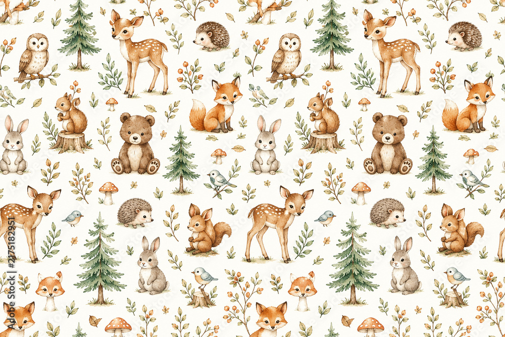Fototapeta premium seamless pattern with funny animals