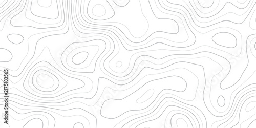 Minimalist Topographic Map Vector Background. Gray Contour Lines Seamless Pattern Design. Abstract Geography Texture for Web and Print Layouts.