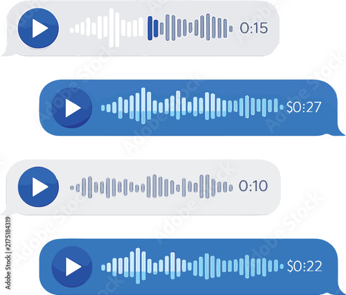 Foto Voice Message Bubble Vector Set