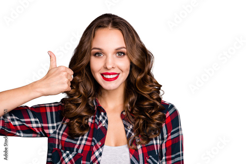 Принти на полотні Close-up portrait of nice cute attractive charming pretty winsome cheerful cheer
