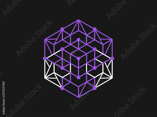 Abstract Geometric Lattice Structure Network Design Technology Abstract Background