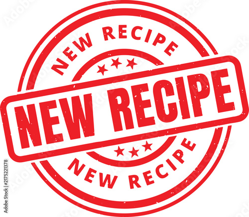 NEW RECIPE red rubber stamp text