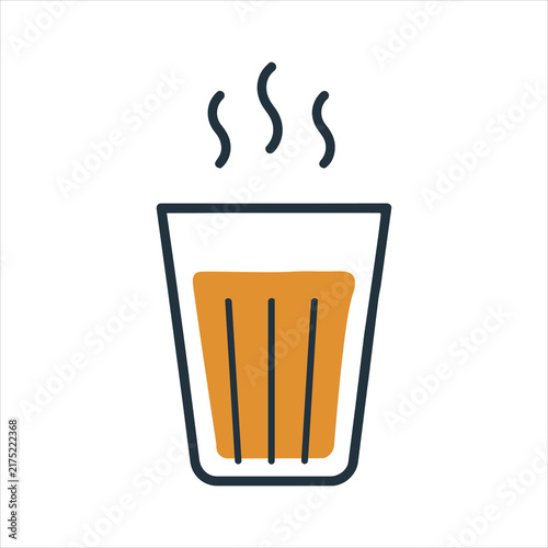 Hot Coffee in a Glass Vector Illustration