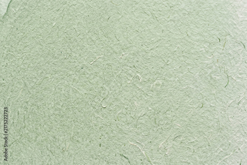 Light mint sage green handmade paper texture background with fibers