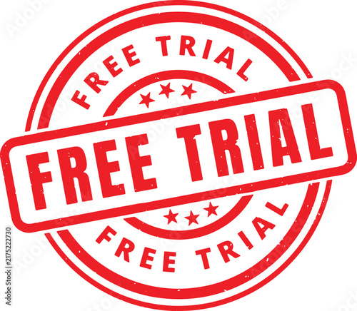 FREE TRIAL red rubber stamp text