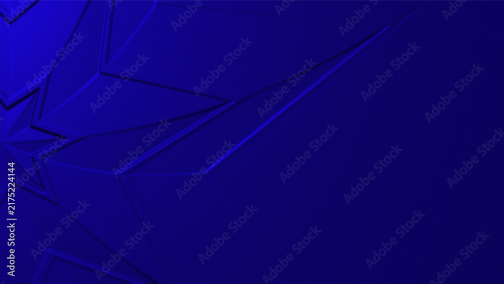 Obraz premium Deep royal blue star 3d geometric pattern background. Elegant glossy dark blue starburst texture backdrop. Modern metallic blue radial corner wallpaper.