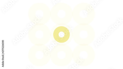 Minimalist Yellow Circle Grid on White Background