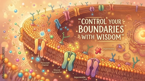 Cell Membrane Structure and Function: Illustrating Selective Permeability, Transport Proteins, and Cellular Boundaries with a Motivational Quote