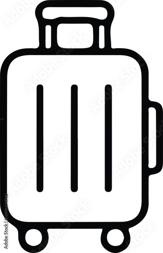 Suitcase Icon Vector Line Art Travel Luggage Baggage Symbol