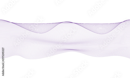 Elegant Violet Flowing Wave Line Pattern on Clean White Background.