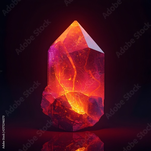 Premium Neon Lava Crystal with Molten Energy Glow