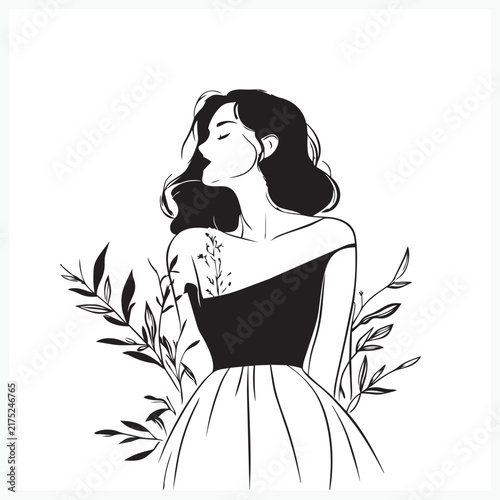 vector illustration of a girl in the park