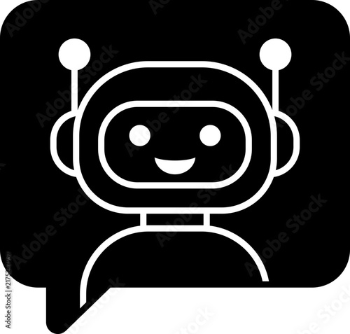 ai chatbot in speech bubble illustration vector outline