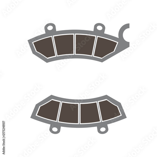Motorcycle front brake pad icon in flat style