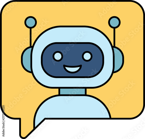ai chatbot in speech bubble illustration vector shape